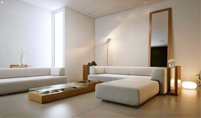 phong khach dep mau trang 03 Chiêm ngưỡng 12 mẫu phòng khách đẹp tối giản với tông màu trắng